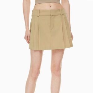 Aritzia Sunday Best Rider Khaki Tan Mini Skirt